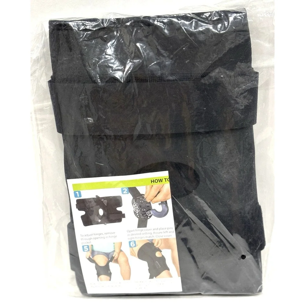 BraceAbility Range of Motion Hinged Knee Brace 2XL Black 03K10 New Open Bag